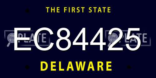 EC84425 Delaware License Plate