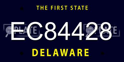 EC84428 Delaware License Plate