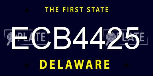 ECB4425 Delaware License Plate
