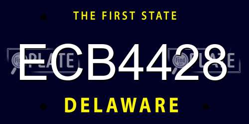ECB4428 Delaware License Plate