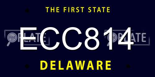 ECC814 Delaware License Plate