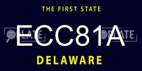 ECC81A Delaware License Plate