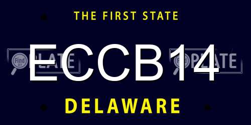 ECCB14 Delaware License Plate