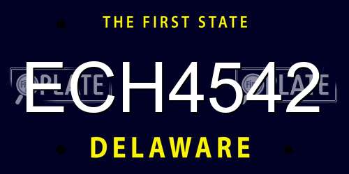 ECH4542 Delaware License Plate