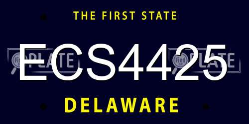 ECS4425 Delaware License Plate