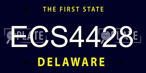 ECS4428 Delaware License Plate
