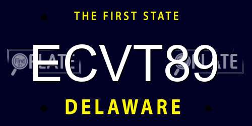ECVT89 Delaware License Plate