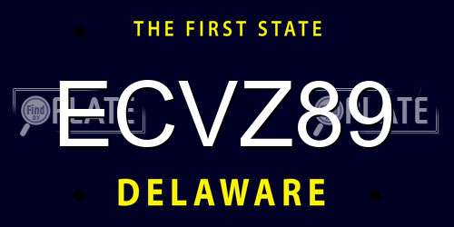 ECVZ89 Delaware License Plate
