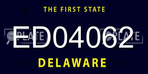 ED04062 Delaware License Plate