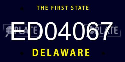 ED04067 Delaware License Plate
