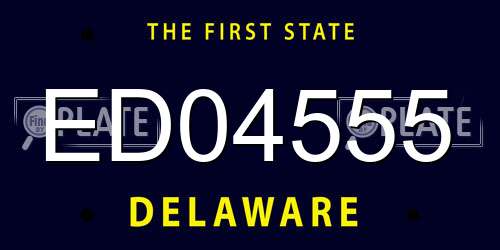 ED04555 Delaware License Plate