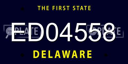 ED04558 Delaware License Plate