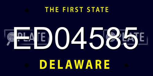 ED04585 Delaware License Plate