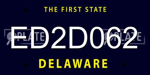 ED2D062 Delaware License Plate