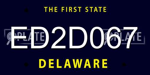 ED2D067 Delaware License Plate
