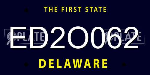 ED2O062 Delaware License Plate