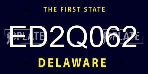 ED2Q062 Delaware License Plate