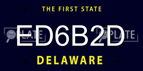ED6B2D Delaware License Plate