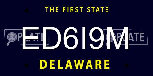ED6I9M Delaware License Plate