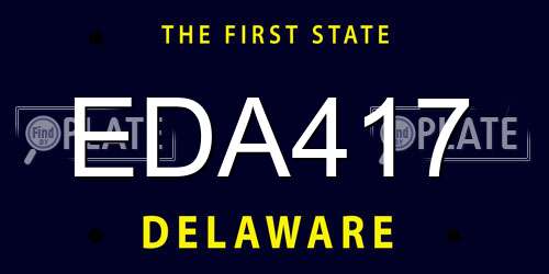 EDA417 Delaware License Plate