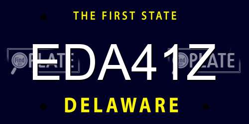 EDA41Z Delaware License Plate