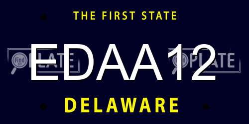 EDAA12 Delaware License Plate