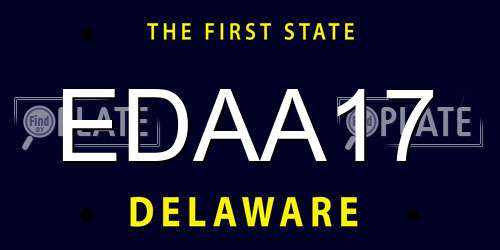 EDAA17 Delaware License Plate