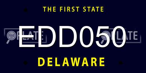 EDD050 Delaware License Plate