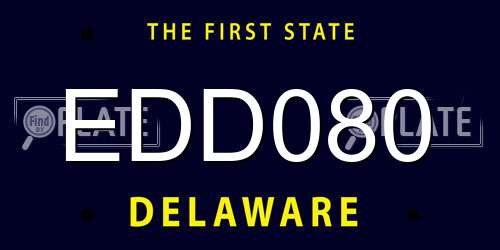 EDD080 Delaware License Plate