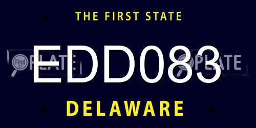 EDD083 Delaware License Plate