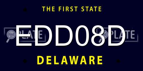 EDD08D Delaware License Plate