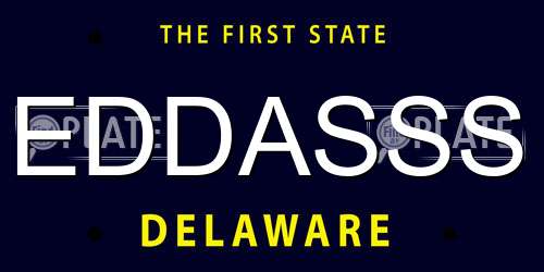 EDDASSS Delaware License Plate