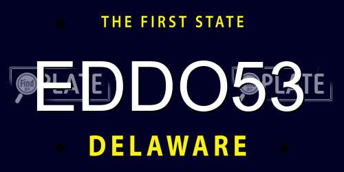 EDDO53 Delaware License Plate