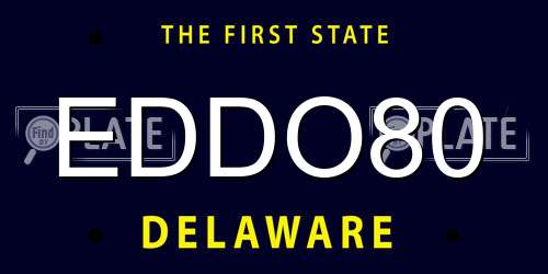 EDDO80 Delaware License Plate