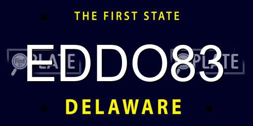 EDDO83 Delaware License Plate