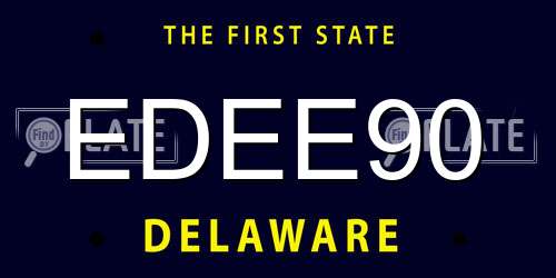 EDEE90 Delaware License Plate