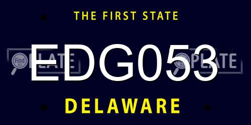 EDG053 Delaware License Plate