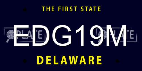 EDG19M Delaware License Plate