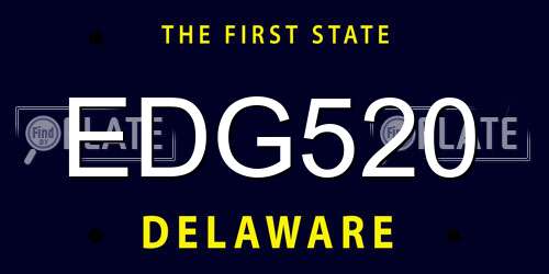 EDG520 Delaware License Plate