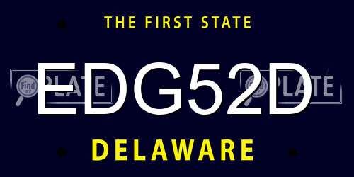 EDG52D Delaware License Plate