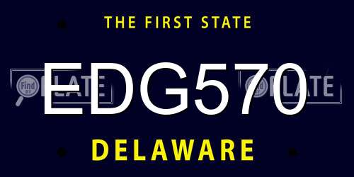 EDG570 Delaware License Plate