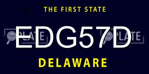 EDG57D Delaware License Plate