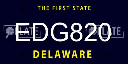 EDG820 Delaware License Plate