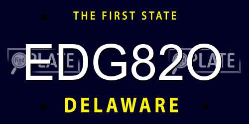 EDG82O Delaware License Plate