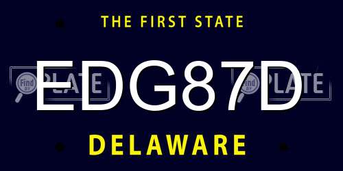 EDG87D Delaware License Plate