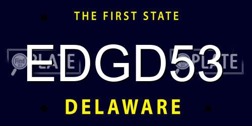 EDGD53 Delaware License Plate