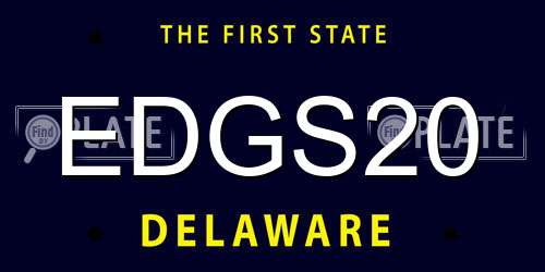 EDGS20 Delaware License Plate
