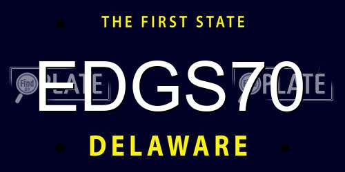 EDGS70 Delaware License Plate