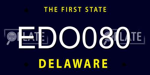 EDO080 Delaware License Plate