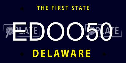 EDOO50 Delaware License Plate